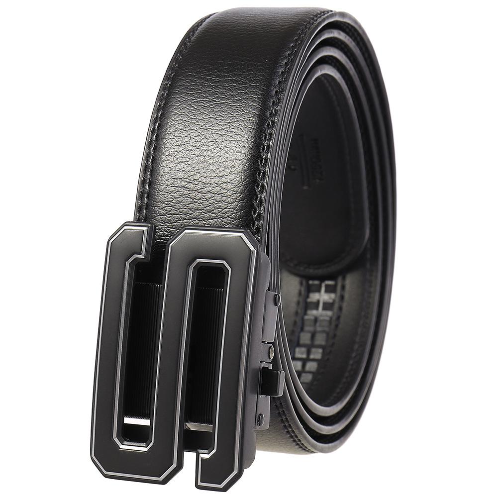Automatic Men Belt Business Genuine Cow Leather Buckle Black Luxury 2019 Gift 