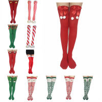 【cw】Christmas Ornaments Socks Striped Long Stockings Christmas Decorations High Socks for Girls Striped Knee Socks navidad 2020 Noel ！