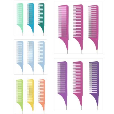 3Pcs Fine-Tooth Comb Metal Pin Anti-Static Hair Style Rat Tail Comb Hair Edge Styling Hairdressin Beauty Tools Trimmer Brushes
