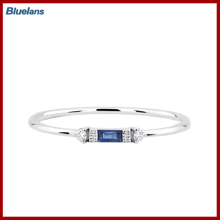 Bluelans®เครื่องประดับงานหมั้นงานแต่งงานสำหรับเจ้าสาวแหวนใส่นิ้วเพชร CZ เพชรสังเคราะห์ผู้หญิงแฟชั่น