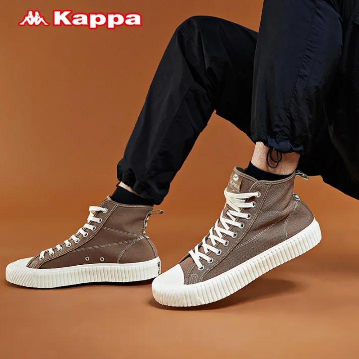 Kappa Kappa string label couples casual high-top canvas shoes for men and  women earth tone board shoes cookie skateboard shoes | Lazada PH