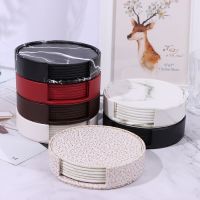 【CW】 Hot Sale Leather Marble Coaster Drink Cup to Placemats Round Table Holder onderzetters