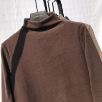 Women Turtleneck T-shirts Plus Velvet Long Sleeve Buttons Design Warm Tops Casual Slender Elegant Ladies Undershirts All-match