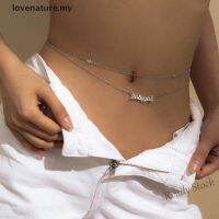 【hot sale】 ♚▦❁ B55 [lovenature] Double Layer Letters Pendants Women Waist Chain Belt Belly Bikini Beach Body [MY]