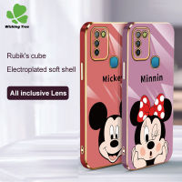 เคสสำหรับ Infinix Hot 8 8 Pro 9 9 Play 10 10i 10 Lite 10S 10S 10 Play 11S 11S NFC 12 12 Play 30 30i 30 Play ดิสนีย์การ์ตูน Mickey Mouse Electroplated ตารางรวมทุกอย่างเคสโทรศัพท์ถ่ายภาพ