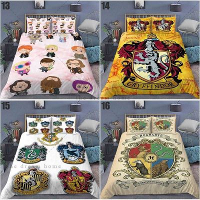 Yyds ชุดเครื่องนอน ผ้าปูที่นอน ปลอกหมอน ผ้าห่ม ลายการ์ตูน Harry Potter 3in1 ล้างทําความสะอาดได้ สําหรับบ้าน ห้องนอน