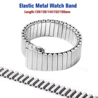 “：{ 18Mm Brushed Polished Silver Elastic Strap Stretch Watch Band Accessories Stainless Steel Expansion Men Women Universal Bracelet