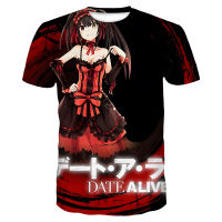 3D date A Live TO Climate Nightmare deto-A-Education T เสื้อผู้ชายมังงะการ์ตูน xorts ตัวละครยอดนิยม T เสื้อแขนสั้น