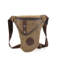 New fashion casual men canvas waist packs, waterproof design travel motorcycle leg bag military thigh pocket Fanny