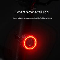 TWOOC 1Set Bicycle Intelligent Brake Taillight Cob Large Aperture Seat Post Cushion Taillight Bike Intelligent Brake Taillight Aluminum Alloy + Plastic