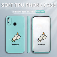 เคส Xiaomi 8 case Cartoon Duck สแควร์ซอฟต์ซิลิคอนฟูลเฮาส์ป้องกันการกระแทก ฝาหลังยางกันกระแทก