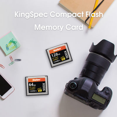 KingSpec การ์ด CF แฟลชการ์ดขนาดกระทัดรัด64GB 128GB แฟลชการ์ดความจำการ์ดหน่วยความจำเมกะไบต์/วินาที135สำหรับกล้องวีดีโอ Full HD 3D 4K