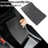 ❧✺ For Tesla Model 3 Y Car Accessories Armrest Console Box Anti-Slip Cushion Mat TPE Protective Pad for Central Console Auto Parts