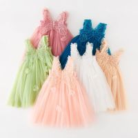 Childrens Cute Puffy Fairy Dress Girls Mesh Suspender Dress Three-Dimensional Butterfly Wings Birthday Party Princess Dresse  by Hs2023