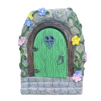 Artificial Solar Garden Light Resin Ornaments Simulation Stone Gate Luminous Fairy Yard Statue Home Garden Decoration