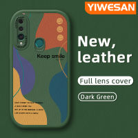 YIWESAN เคสสำหรับ Huawei Y9นายก2019 P Smart Z Honor เคส9X ลายการ์ตูนยิ้มเคสโทรศัพท์หนังดีไซน์ใหม่แบบนิ่มเคสหลังเลนส์เต็มเคสกันกระแทกกล้อง