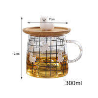 Cute 3D alpaca glass mug with bamboo lid,Heat-resistant glass mugs Morning Mug Milk Coffee Tea Breakfast Cup for gifts