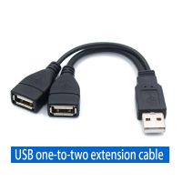 1 Male Plug To 2 Female Socket USB 2.0 Extension Line Y Data Cable Power Adapter Converter Splitter USB 2.0 Cable 15 30cm