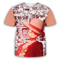 2023 NEWNew 2023 Unisex 3D สนุกวาดอะนิเมะ Onesie Luffy เสื้อยืดสำหรับชายหญิงฤดูร้อน