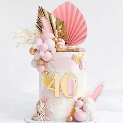 Leaf-shaped Cake Decorations Party Supplies For Celebrations Multifunctional Cupcake Ornaments Wedding Cake Topper Set Artificial Flower Cake Toppers