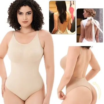 Women High Waist Shapewear Bodysuit Tummy Control Body Shaper, Mid-Thigh  Seamless Full Body Shaper (Color : Apricot, Size : 4X-Large)