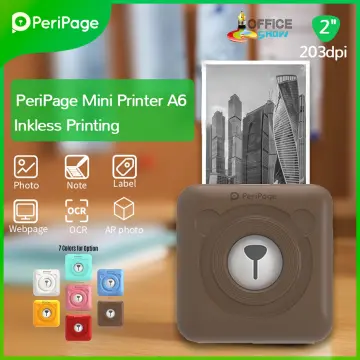 PeriPage Thermal Printer Pocket Wireless BT Picture Photo Label Memo  Receipt Paper Printer,Mint Green