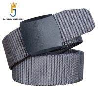 【cw】 FAJARINA Plastic Buckle Canvas Styles Striped Belts for Men 95-125cm Length CBFJ0029