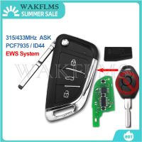 【✲High Quality✲】 haokao5 3ปุ่ม433Mhz 315Mhz อัพเกรด Pcf7935 Id44 Kunci Remote Mobil Diy สำหรับ Bmw X3 X5 330 325 525ชุดเครื่องส่งสัญญาณเข้าไร้กุญแจ