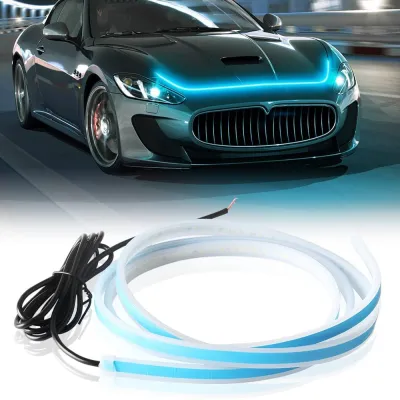 150cm 180cm Waterproof LED Car Universal Engine Hood Guide Decorative Light Bar Flexible DRL LED Strip Daytime Running Light