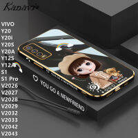 Kanavi หมวกชุบหรูหราผู้หญิงเคสโทรศัพท์ยางนุ่มสำหรับ VIVO Y20 Y20i Y20S Y20A Y12S Y12A V2042 V2043 S1 S1 Pro V2026 V2027 V2028 V2029 V2033โทรศัพท์ที่ทันสมัยและทนทาน