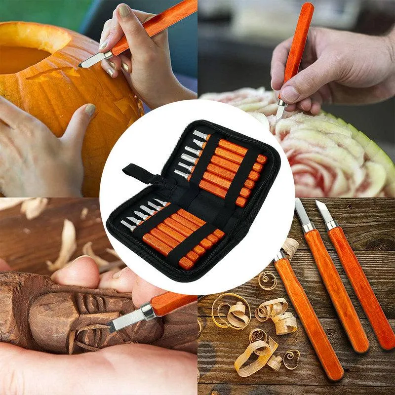 Wood Carving Tool Set Ergonomic Wood Whittling Kit Portable Sharp Wood  Engraving Tool for Carpenter DIY Beginners