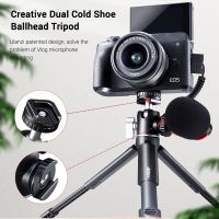 CAM ขาตั้งกล้อง Ulanzi -Vlog Extend Tripod with Double Cold Shoe Ballhead Mount for Smartphone Camera Mini Tripod ขาตั้งกล้อง+หัวบอล. ขาตั้งมือถือ