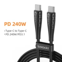 สาย USB C To USB Toocki 240W สาย5A PD สายชาร์จที่ชาร์จความเร็วสูงดาต้าสำหรับ Xiaomi Samsung Huawei Macbook iPad ตัวแปลงสายเคเบิ้ล USB ชนิด C