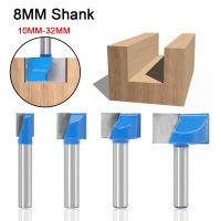 8mm Shank Surface Planing Bottom Cleaning Wood Milling CNC Cutter Engraving Knife Router Bit Woodworking เครื่องมือ 10-32mm สําหรับไม้