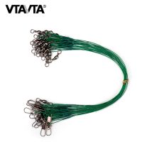 VTAVTA 20pcs/Lot Anti-Bait Steel Wire Leader With Swivels Leashes For Fishing 32LB Bass/Pike Lure Fishing Line Accessories