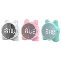 USB Wireless Bluetooth Alarm Clock Speaker LED Digital Cute Cat Ear Clock Speaker Night Light Suport TF Card FM For Kids Girls