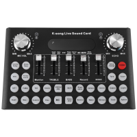 F007C English Version Professional Convenient Compact Desktop Singing Sound Card Desktop Sound Card Mixer for Live