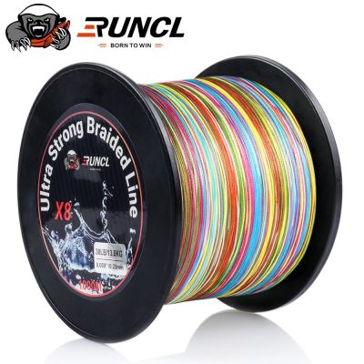 （A Decent035）RUNCL 300M 500M 1000M PE Fishing Line Ultra Strong 8 Strands Braided Colorful Multifilament 12 100LB Smooth