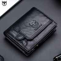 2023 Brand Genuine Leather Mens Wallet Cowhide Designer Male Purse Vintage ID Card Holder Luxury Money Bag Wallets