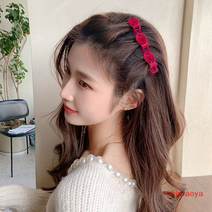 shipiaoya-flocked-bangs-กิ๊ฟติดผมสีดำ-headwear-น่ารักกิ๊บติดผมถักแฟชั่น-alice-เครื่องประดับผม