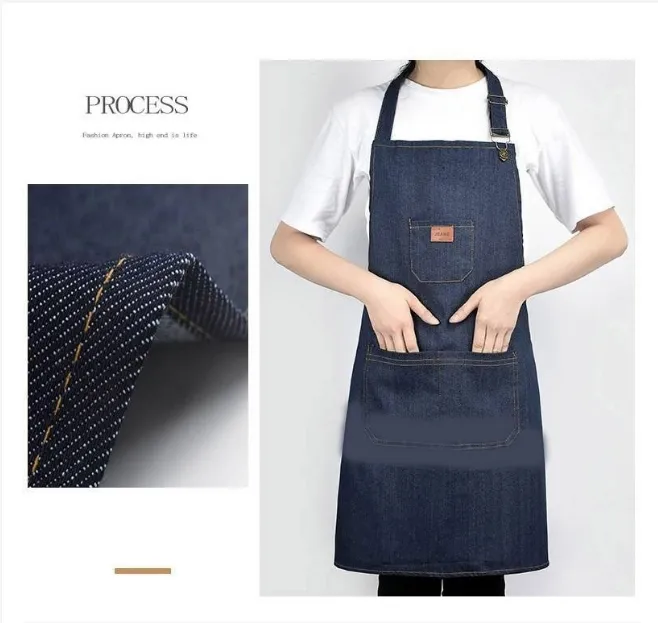 ผ้ากันเปื้อนทำอาหาร-ผ้ากันเปื้อนยีนส์-ผ้ากันเปื้อน-kitchen-apron-ผ้ากันเปื้อนร้านกาแฟ-ผ้ากันเปื้อนกันน้ำ-coffee-shop-apron