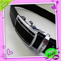 ?ส่งฟรี shark skin belt horn back เข็มขัดหนัlงปลาฉลามสีดำ