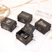 1PC Vintage Wooden Hand Cranked Music Box Retro Home Ornaments Crafts Music Box Halloween Christmas Birthday Favors Gift For Kid