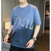 COD  เสื้อยืดคอกลมแขนสั้นstye ผู้ชาย Men Short Sleeve T-Shirt(สีฟ้า,ขาว,เหลือง)