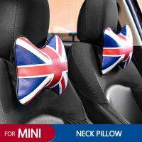 Car Seat Pillow Neck Headrest For MINI Cooper PU Leather Universal Head Rest Cotton Cushion Auto Styling Interior Accessories Seat Cushions