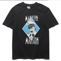 Fashion ASAP ROCKY The same tribute to Marilyn Manson printed cotton short-sleeved T-shirt