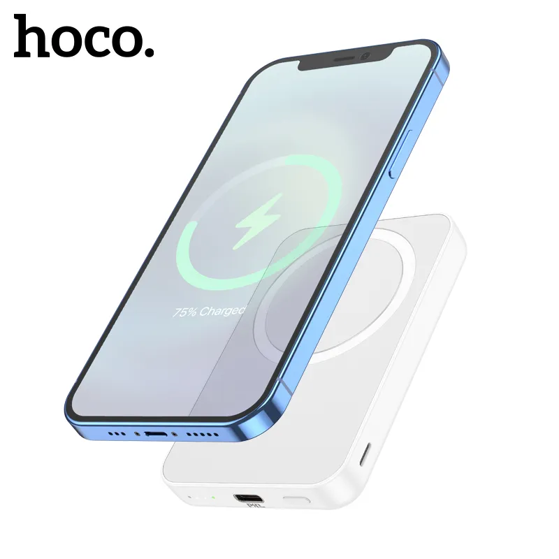 New】HOCO 100% Original J109 20W Fast Charging 5000mAh Powerbank Wireless  Magnetic Charger Power Bank for iPhone 14/13/12/11/X/XR/8Plus Smart Phones  