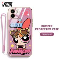 VRQR Powerpuffy เคสโทรศัพท์สำหรับหญิงสาวน่ารักสำหรับ Xiaomi Redmi A1 Plus A1+ 2022 Redmi A2 Plus A2 2023 A2+ Xiaomi POCO C50 Super Girl นุ่มบางพิเศษ Shell (ฟรีสายคล้องรวม)