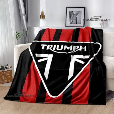 （in stock）T-Triumph blanket logo printed motorcycle blanket picnic blanket warm blanket bed blanket travel blanket family birthday gift（Can send pictures for customization）
