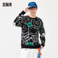 Semir เสื้อวอร์มแฟชั่นสำหรับผู้ชาย,เสื้อถักสำหรับเด็กผู้ชายเสื้อมีฮู้ดทรงหลวมสำหรับฤดูหนาว2021ลายกราฟฟิตีสุดสนุกสไตล์ฮิปฮอปทันสมัย